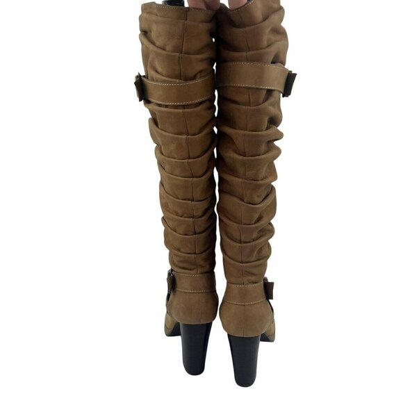 Harley Davidson Women Sz 6.5 Maribel Suede Leather Tall Slouch Heeled Zip Boots - Picture 4 of 16